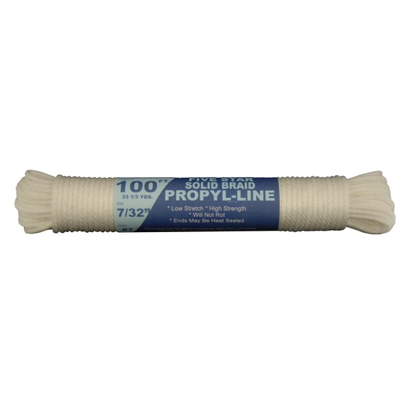 T.W. Evans Cordage Co. No. 7 x 7/32. Five Star Polypro Clothesline 100 ft. 115-070-05 - main
